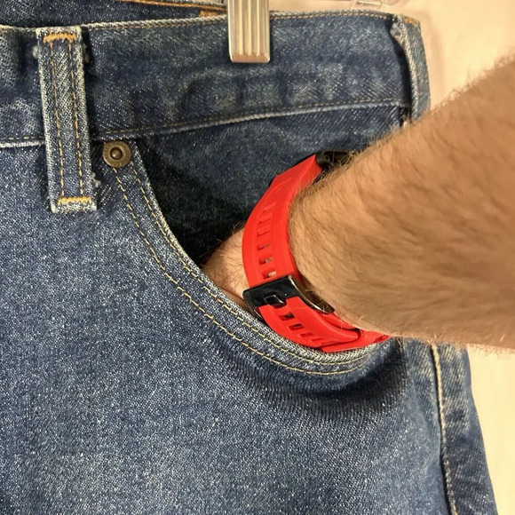 Carhartt Jeans Men's 34x30 Dark Wash Blue Denim Relaxed Fit Work Pants Cotton - Picture 7 of 12